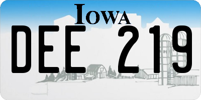 IA license plate DEE219