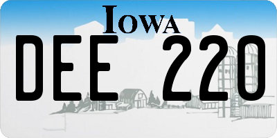 IA license plate DEE220