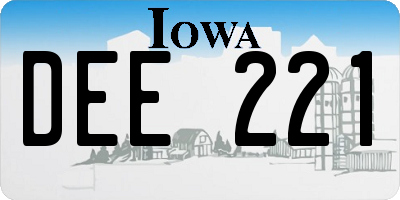 IA license plate DEE221