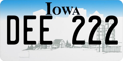 IA license plate DEE222