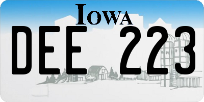 IA license plate DEE223