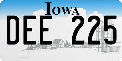 IA license plate DEE225