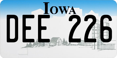 IA license plate DEE226