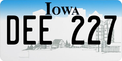 IA license plate DEE227