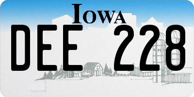IA license plate DEE228