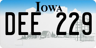 IA license plate DEE229