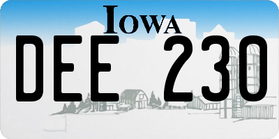 IA license plate DEE230
