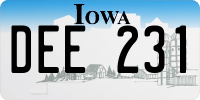 IA license plate DEE231