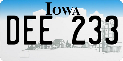 IA license plate DEE233