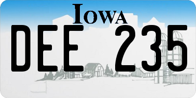 IA license plate DEE235