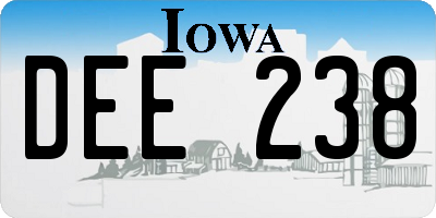 IA license plate DEE238