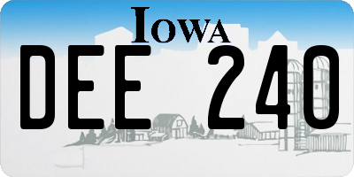 IA license plate DEE240