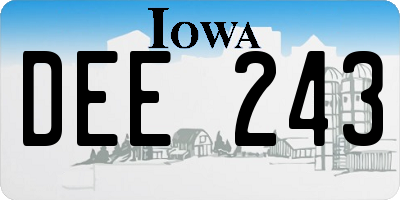 IA license plate DEE243