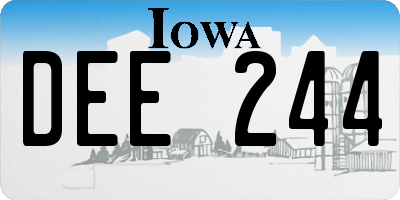 IA license plate DEE244