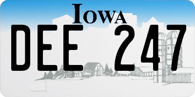 IA license plate DEE247