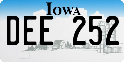 IA license plate DEE252