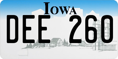 IA license plate DEE260