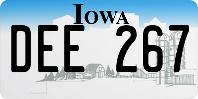 IA license plate DEE267