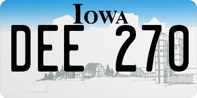 IA license plate DEE270