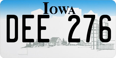 IA license plate DEE276