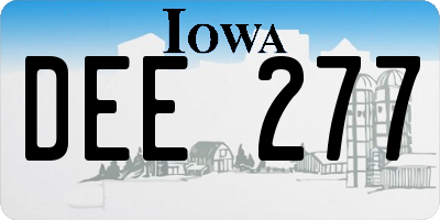 IA license plate DEE277