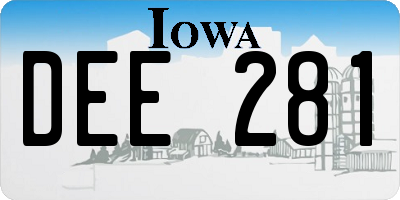 IA license plate DEE281