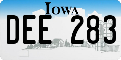 IA license plate DEE283