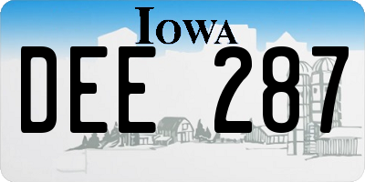 IA license plate DEE287