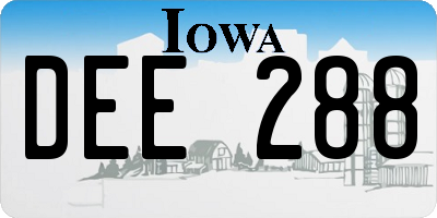 IA license plate DEE288