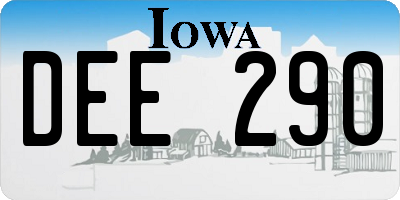 IA license plate DEE290