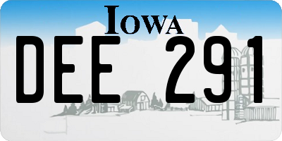IA license plate DEE291