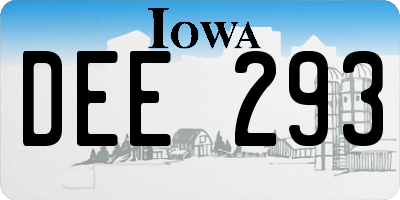 IA license plate DEE293