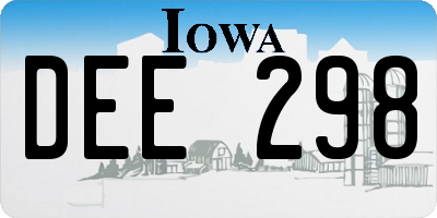 IA license plate DEE298