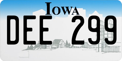 IA license plate DEE299