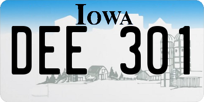 IA license plate DEE301