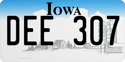 IA license plate DEE307