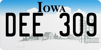 IA license plate DEE309