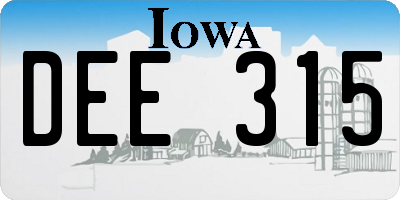 IA license plate DEE315
