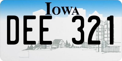 IA license plate DEE321