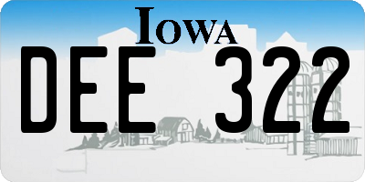 IA license plate DEE322