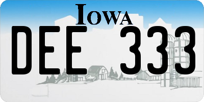 IA license plate DEE333