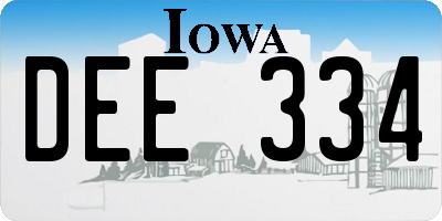 IA license plate DEE334