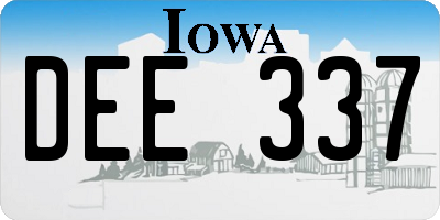 IA license plate DEE337