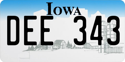 IA license plate DEE343