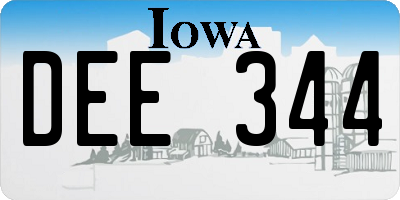 IA license plate DEE344