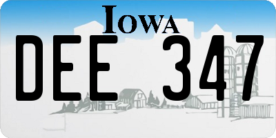 IA license plate DEE347