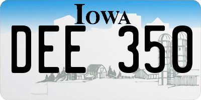 IA license plate DEE350