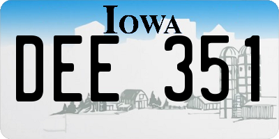 IA license plate DEE351