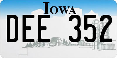 IA license plate DEE352