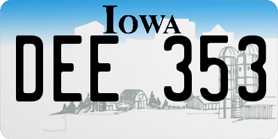 IA license plate DEE353